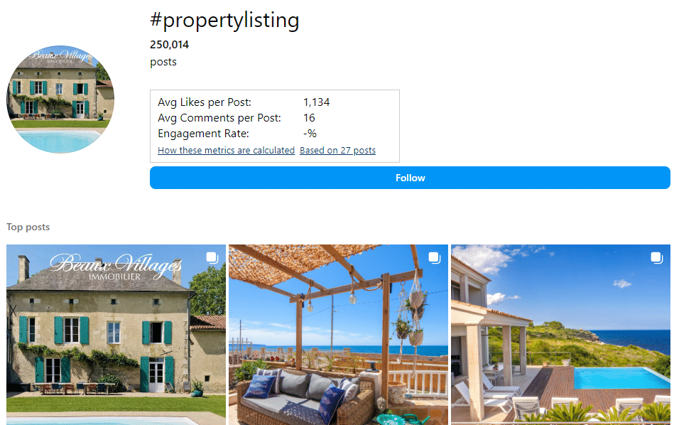 instagram property listing